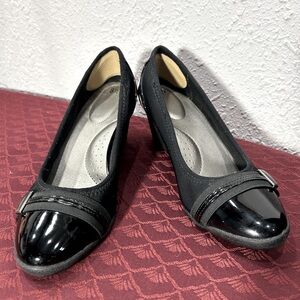 Time and Tru Black Heel Wedges